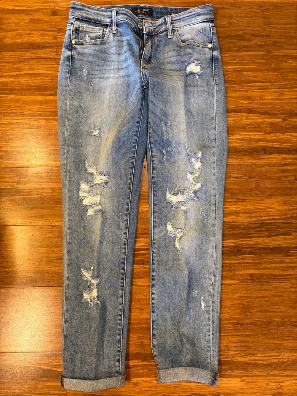 Judy Blue Distressed Light Blue Women's Jeans